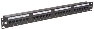 ITK 1U патч-панель кат.6 UTP, 24 порта (Dual), с каб. орг-м