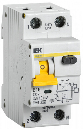 АВДТ 32 B16 10мА - Автоматический Выключатель Дифф. тока IEK