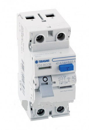 Terasaki 103438 Выключатель дифференциального тока(УЗО) RCCB 2P тип AC 30mA /40A
