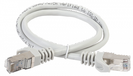 ITK Коммутационный шнур (патч-корд), кат.6А S/FTP, LSZH, 10м, серый