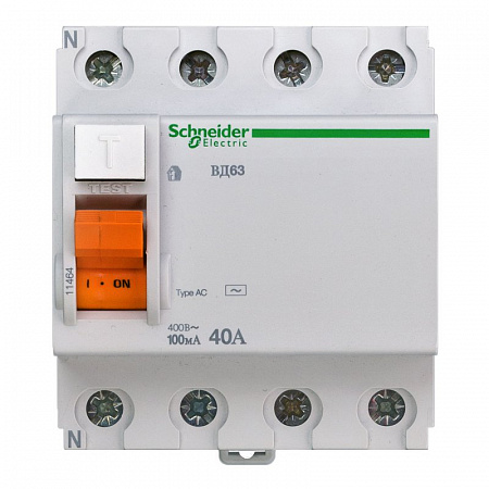 Schneider 11464 Автоматический выключатель Домовой ВД63 4п 40А АС